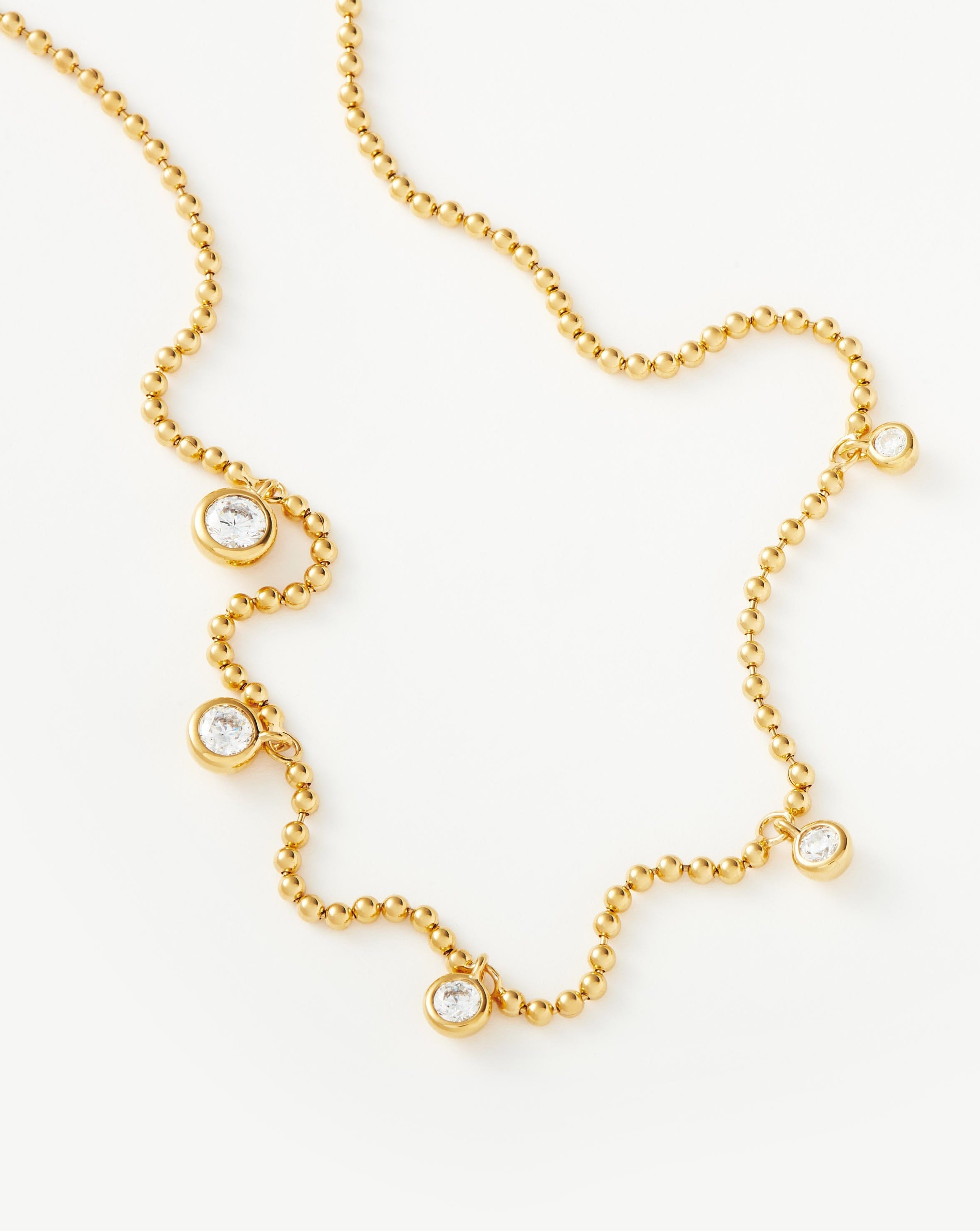 Stone Charm Drop Necklace | 18ct Gold Plated Vermeil/Cubic Zirconia Necklaces Missoma 