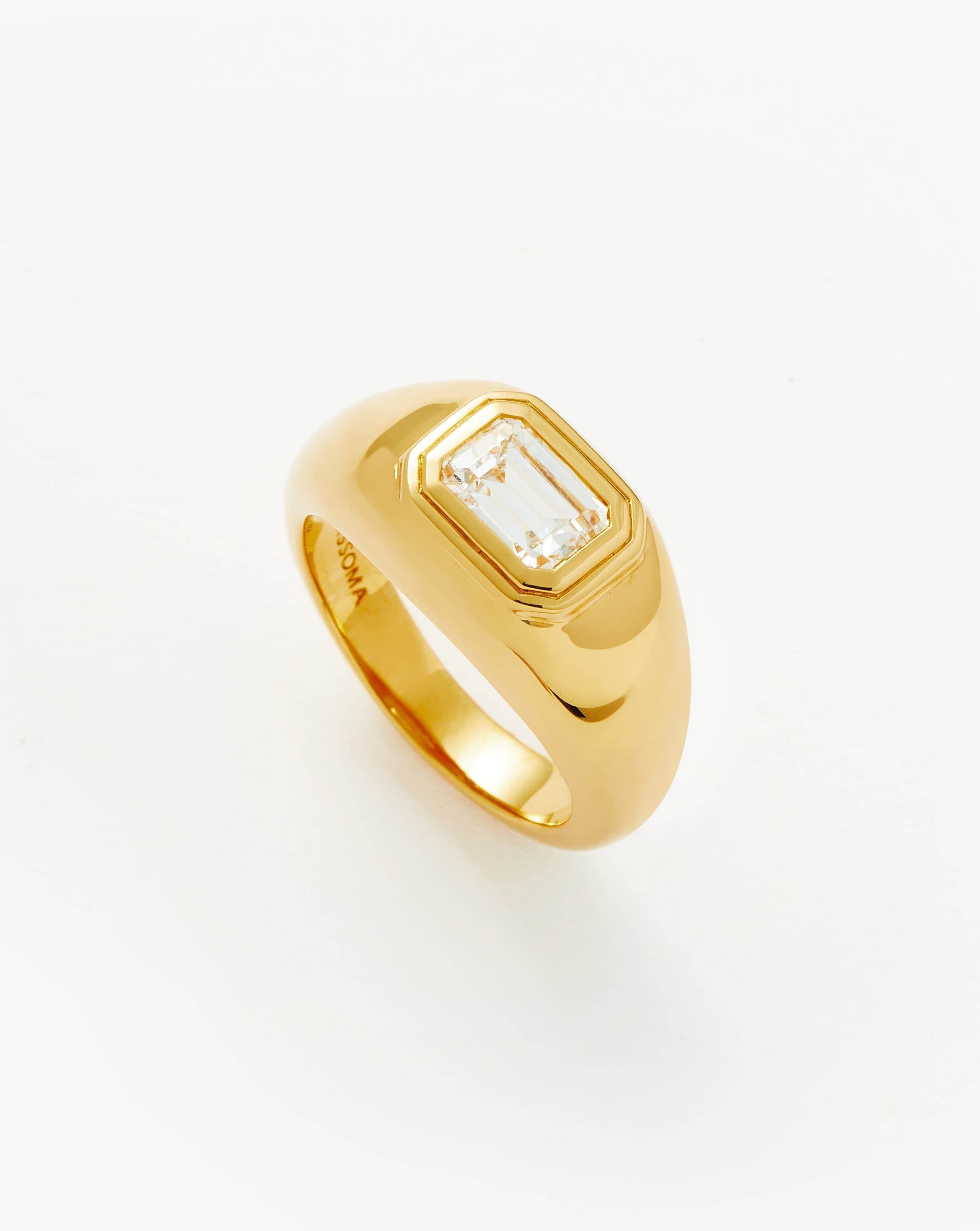 Stone Dome Statement Ring | 18ct Gold Plated Vermeil/Cubic Zirconia Rings Missoma 