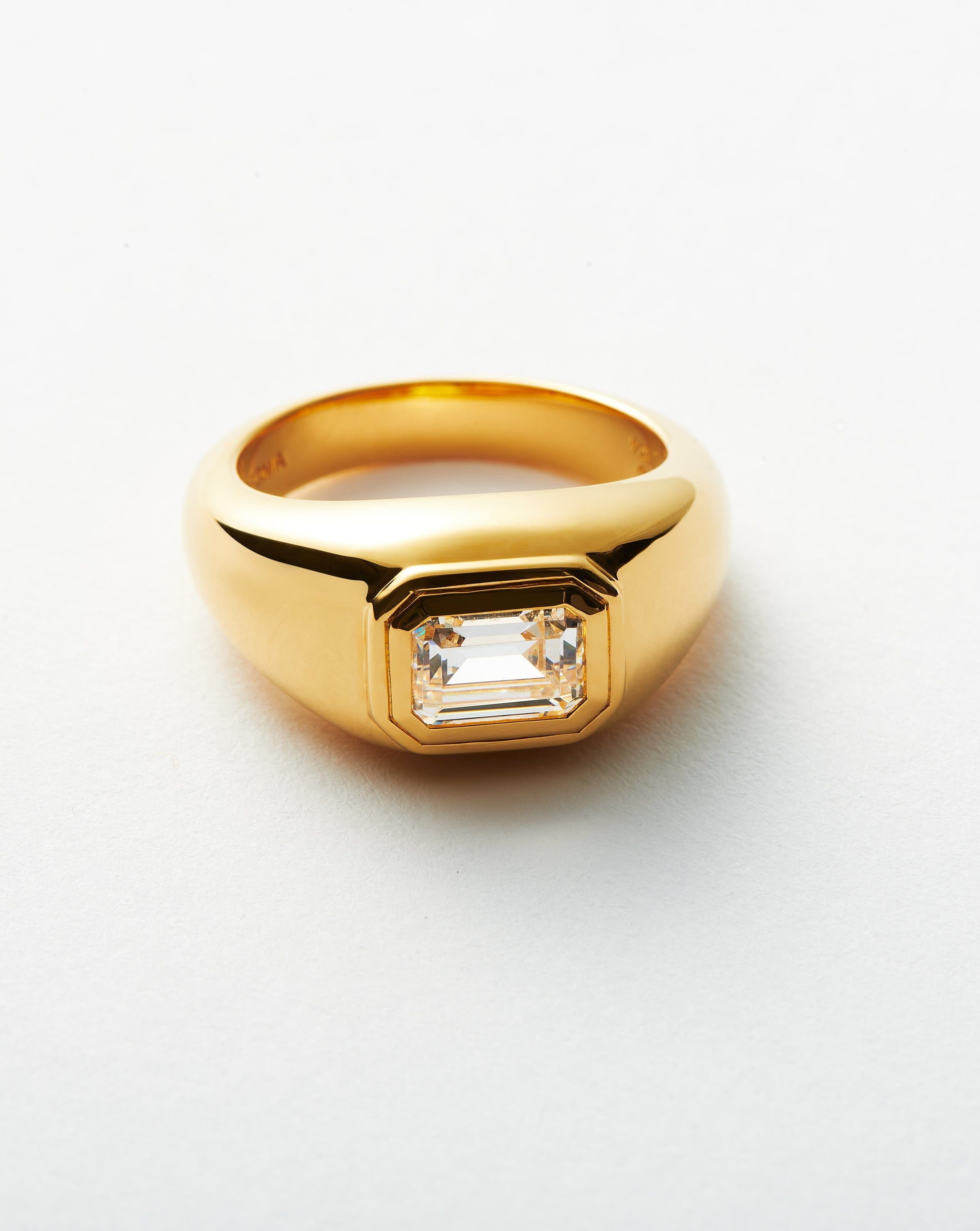 Stone Dome Statement Ring | 18ct Gold Plated Vermeil/Cubic Zirconia Rings Missoma 