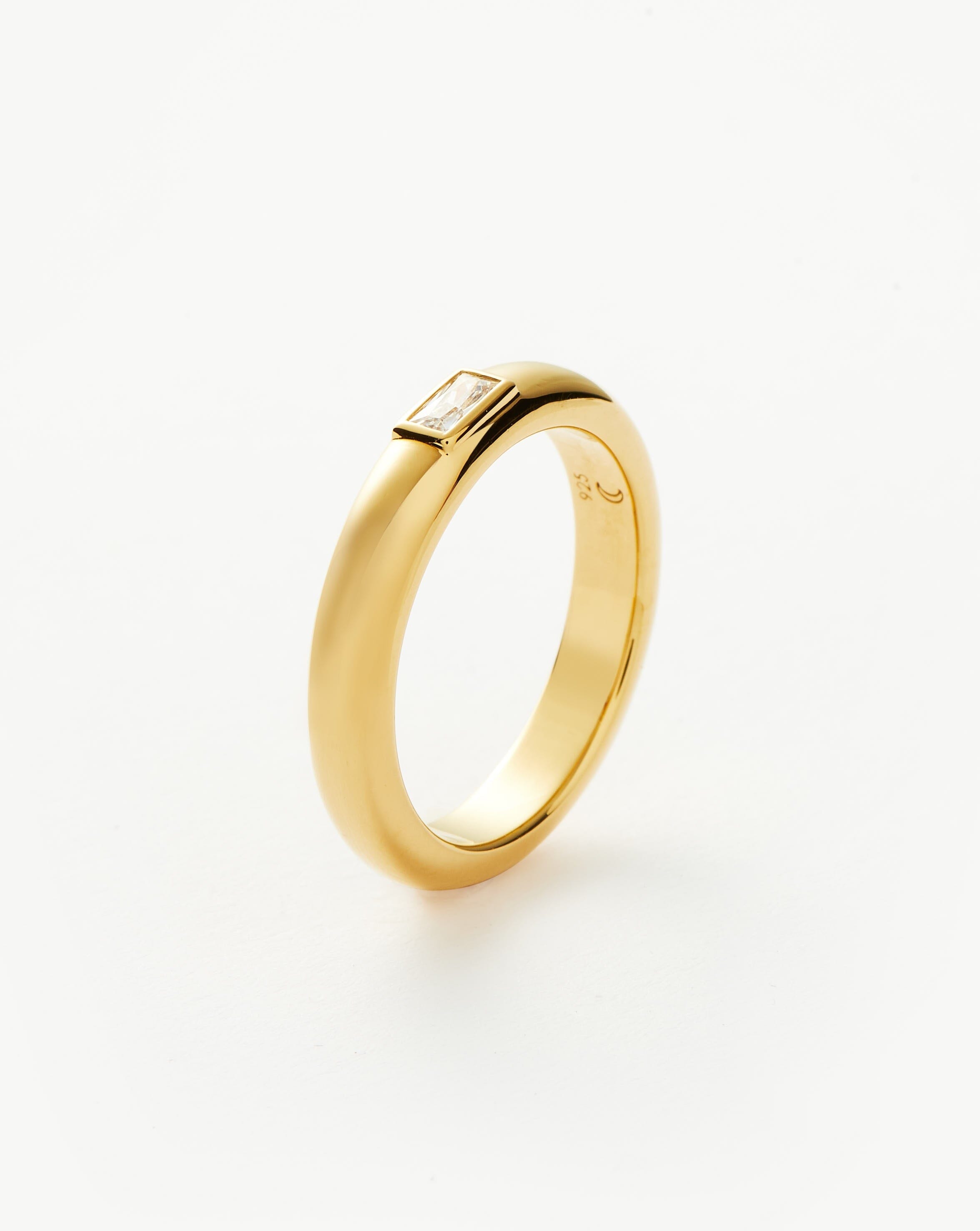 Stone Stacking Band Ring | 18ct Gold Plated Vermeil/Cubic Zirconia Rings Missoma 