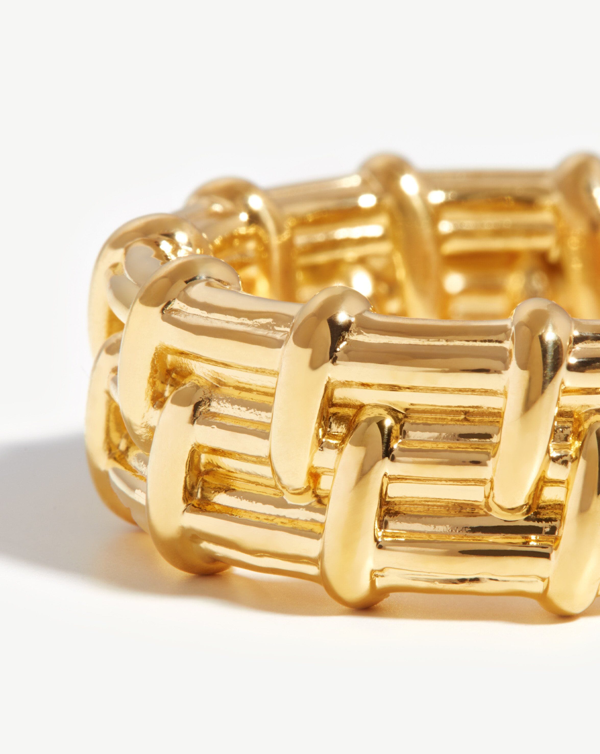 Wide Raffia Ring | 18ct Gold Plated Rings Missoma 